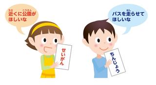 みんなのねがいはどうつたえるの？のイラスト