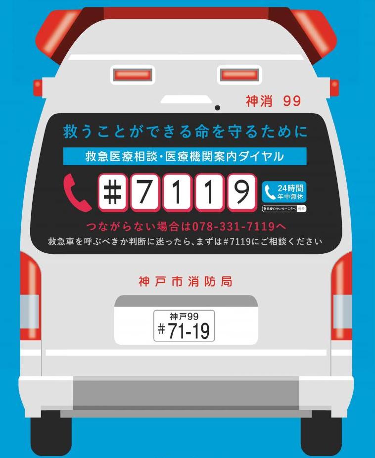 緊急相談の流れ（#7119に電話すると自動音声で緊急電話相談か医療機関案内のいずれかを選択）