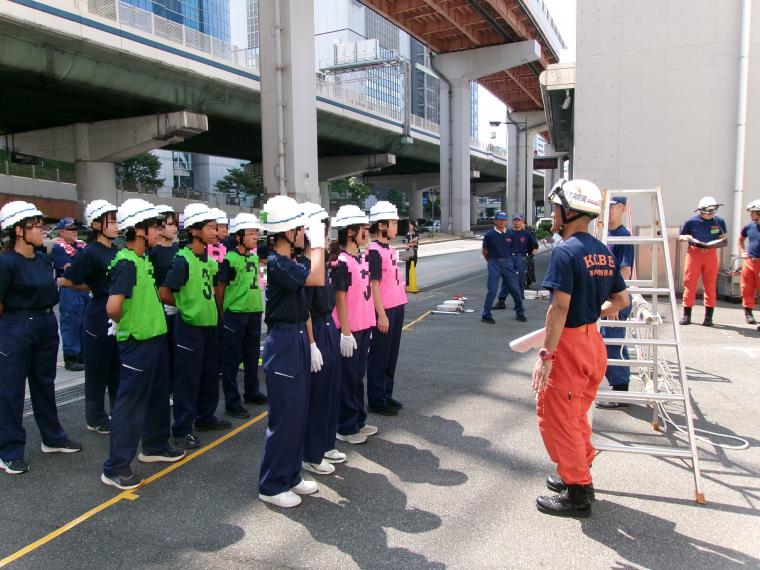 東川崎防災ジュニアチーム、中央ジュニア消防チーム訓練